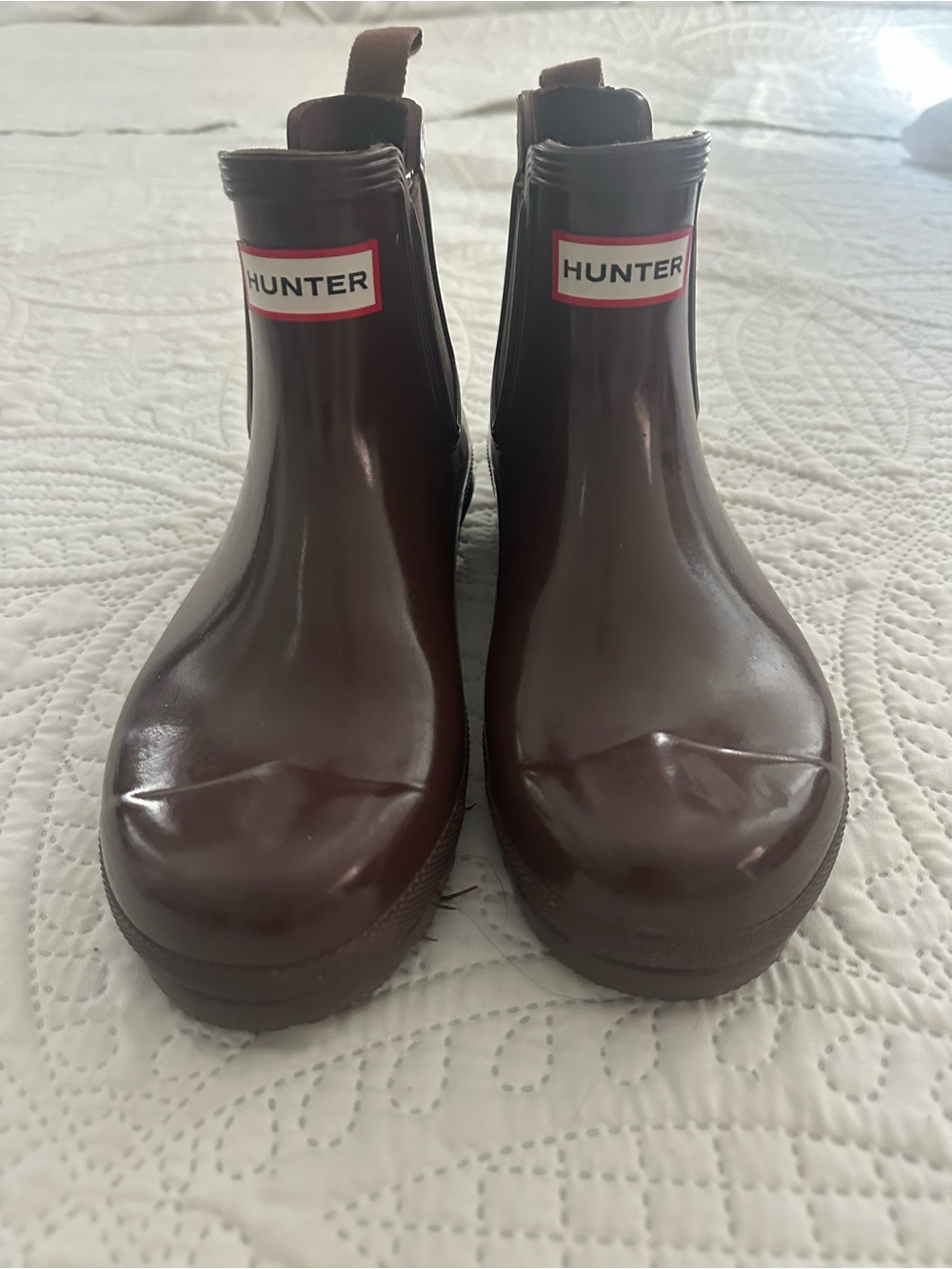 Hunter Women's Chelsea Ankle Rain Boots in Dark Brown